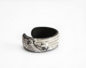 Japan Bangle, Japanese Cherry Tree Bracelet, Hieroglyph black and white Jewelry, Sakura Eco-friendly bangle