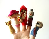 Little Red Riding Hood  Amigurumi Finger Puppets, kids toys, games for children, puppets for children, gifts for kids