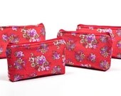 Red Zipper Pouch - Cosmetic Bag, Bridesmaid Gift, Zipper Pouch