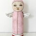Little Pink Angel Original Hand Painted Folk Art Doll Sculpture OOAK