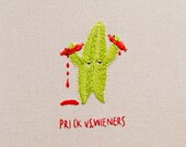 Epic Battle 4: Prick vs Wieners Embroidery - A4 giclee print