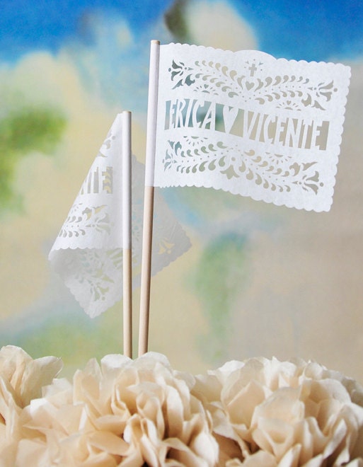 Centerpiece Flags (1 doz) . Personalized SANTA CRUZ design