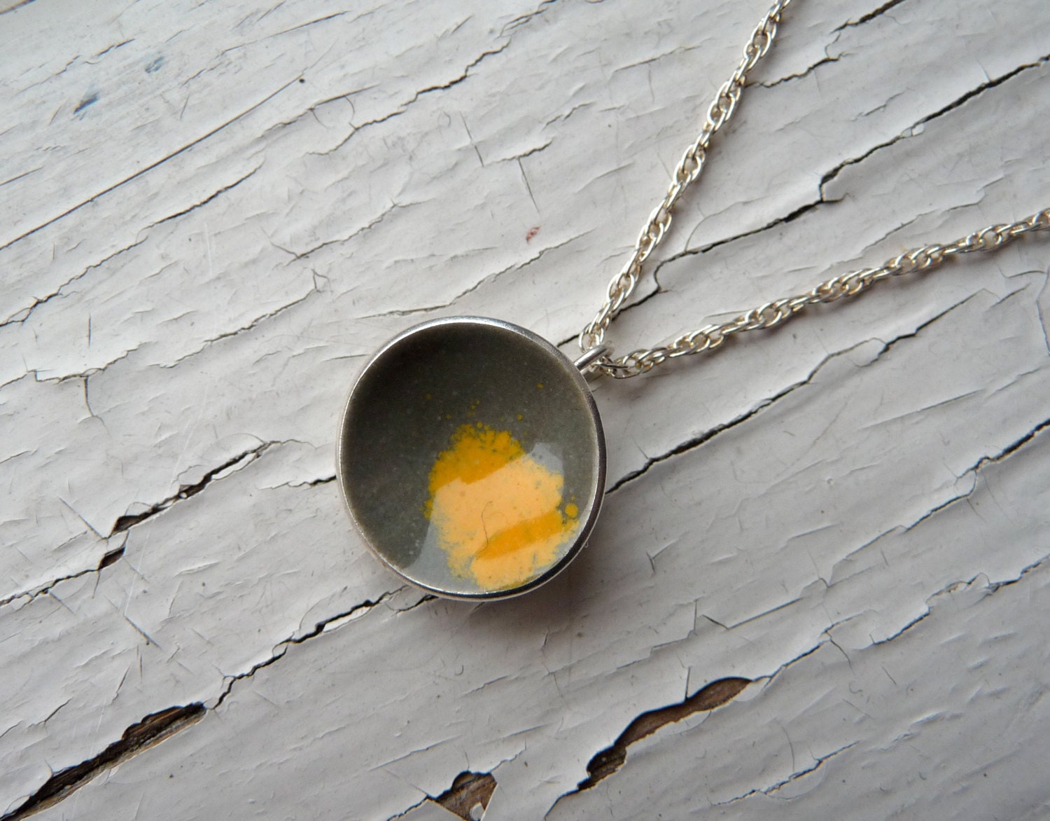 smoke and mustard nasturtium necklace