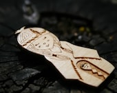 Laser Cut Native American Indian Doll  Brooch/Pin/Wood Jewellery