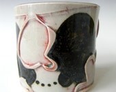 Medium Hand Built Coffee Mug - Dark Cloud Pattern