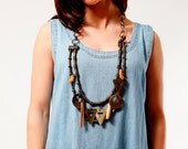 VINTAGE - Haiti 80s Dangle Shapes Necklace