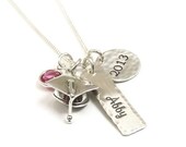 Graduation Necklace -  Hand Stamped Sterling Silver