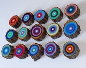 Painted Tree Rings 15 Beautiful Reclaimed Wood Wall Art Dimensional Wall Art Eco Friendly Ready to ship