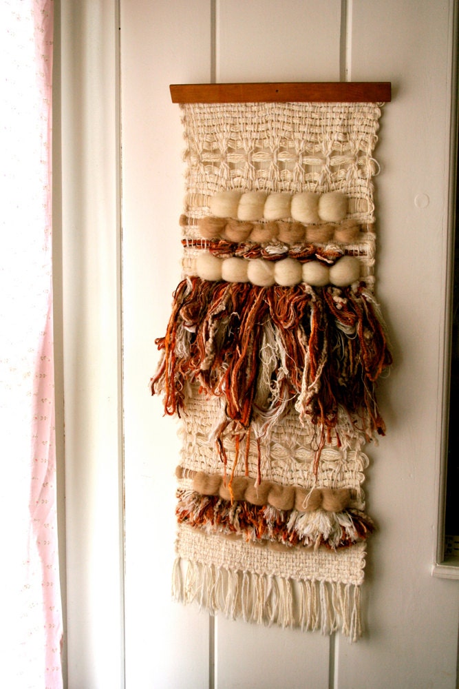 Vintage Fiber Art Modern Mod Wall Hanging Textile Weaving
