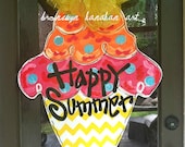 Chevron Ice Cream Cone Door Hanger - Bronwyn Hanahan Art