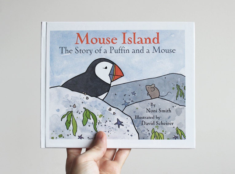Childrens Book Harcover - Mouse Island - Story of a Puffin and Mouse