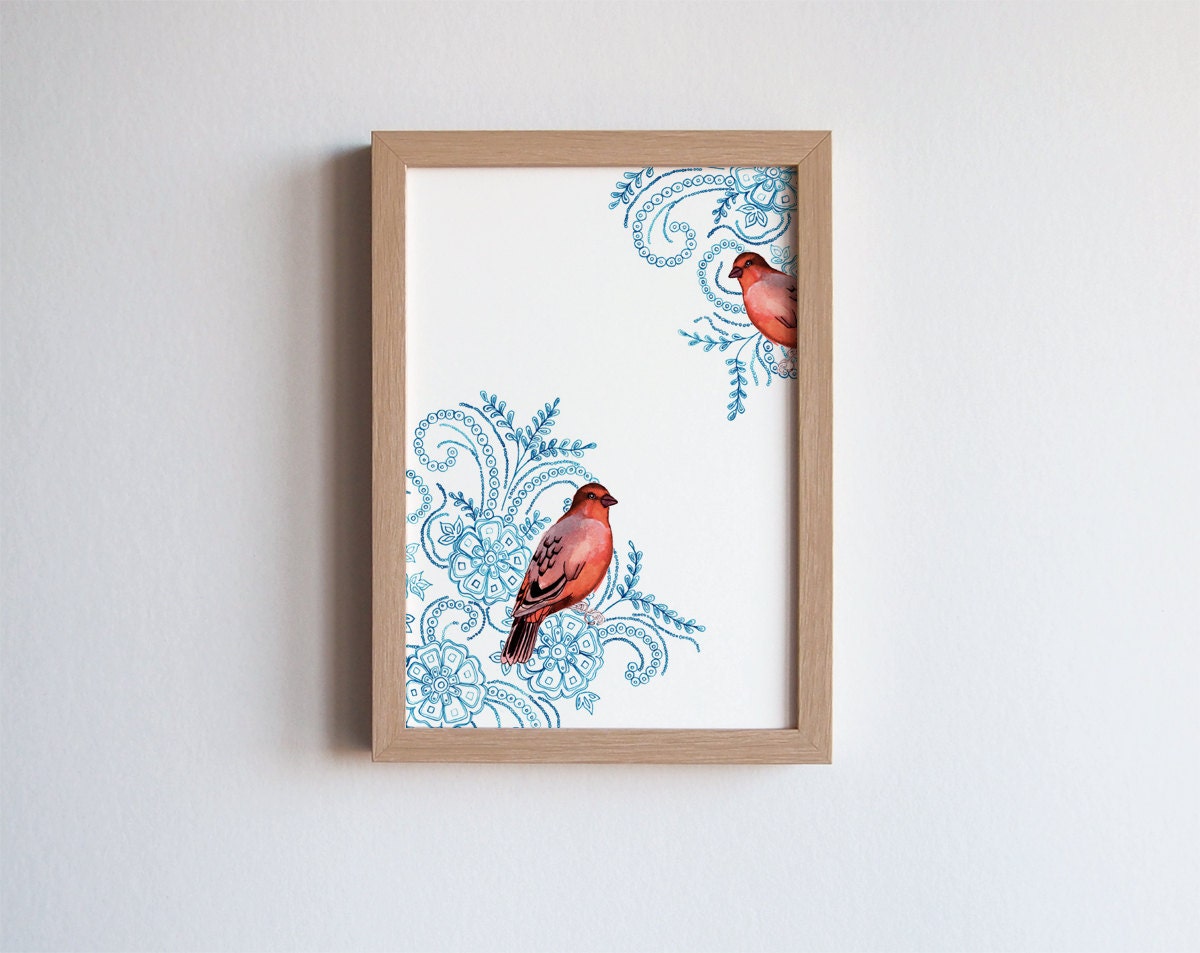 bird art print - original illustration print