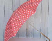 Vintage Pink Polka Dot Umbrella