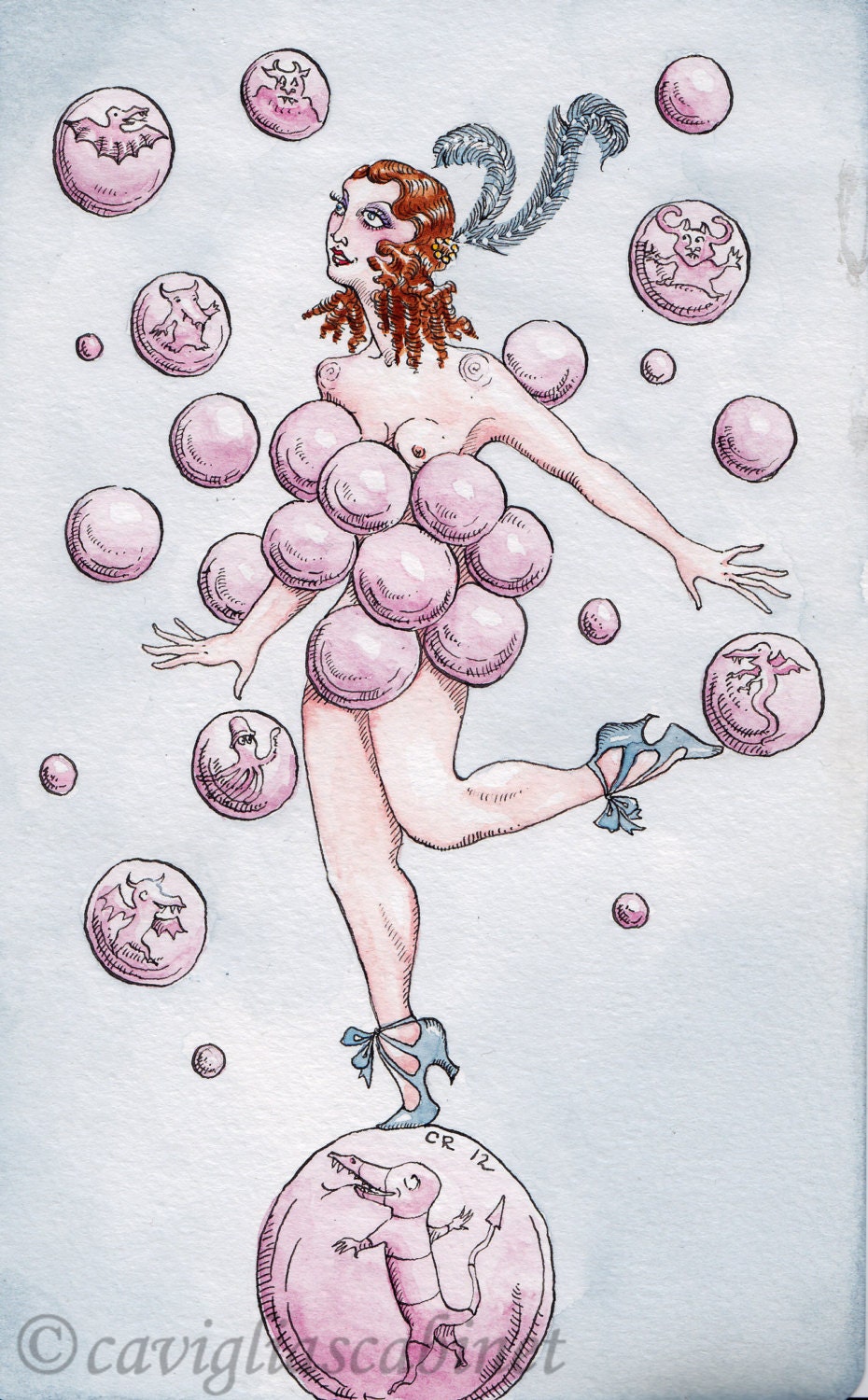 Chorus Girl and Monsters - PRINT