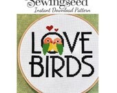 INSTANT DOWNLOAD, Love Birds Cross Stitch Pattern