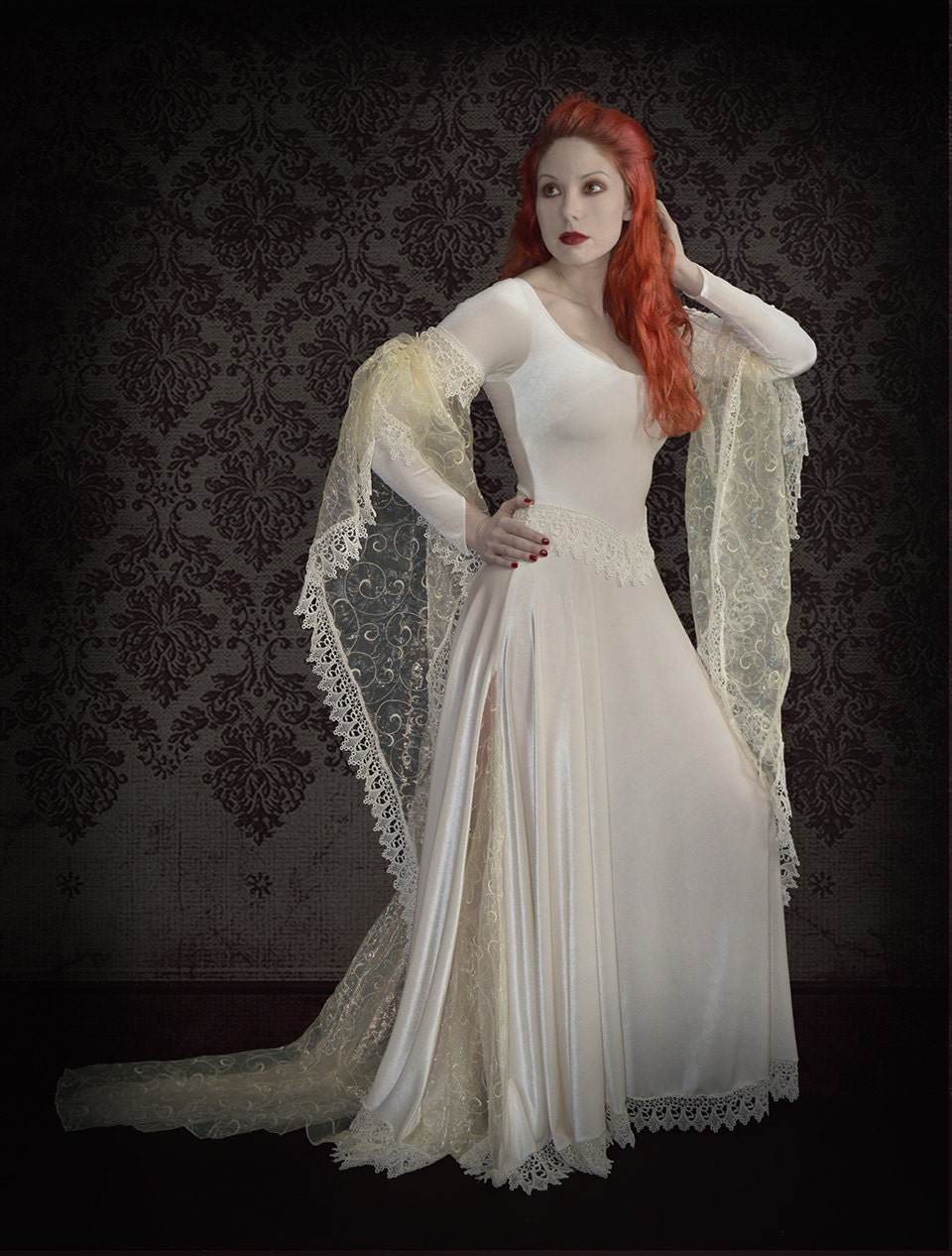Tianna Fairy Wedding Gown in black, white, colors - Custom Romantic Gothic Couture
