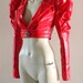 Red Jacket Steampunk Gothic Bolero Leather Punk Cosplay Victorian Leather ette - Andru Chrisst Unique Fashion