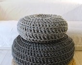 Floor Cushion Crochet - Medium Grey