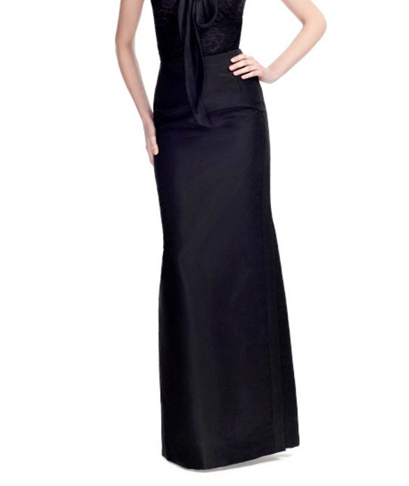 Floor length black maxi skirt, high quality tailor made, High fashion, plus size,