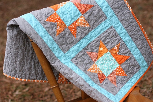 READY TO SHIP - Modern Star Baby Quilt