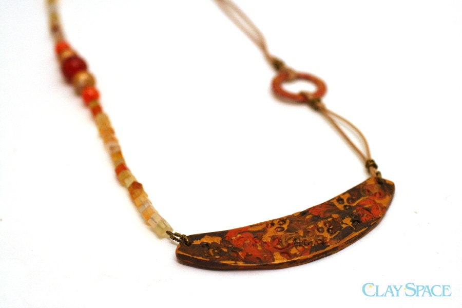 Carnelian, Agate, and Polymer Clay - Santa Fe Sunset