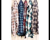 Still Life Photo 8 x 12 Print. Flannos, Flanelette Shirts, Male, Fathers Day Photo, Hanging Checked Shirts, Red, Brown, Blue