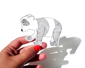 Panda Geometric Ink Illustration Sticker