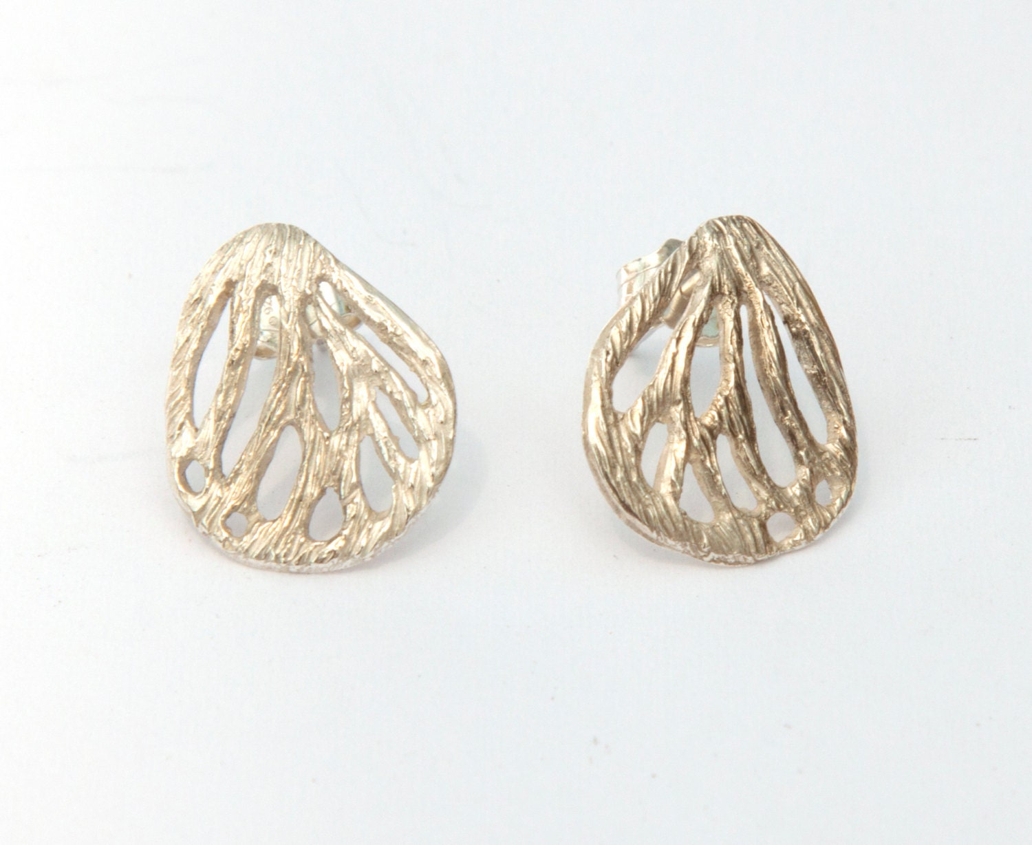 Demeter Leaf Post Earrings - Recycled Sterling Silver