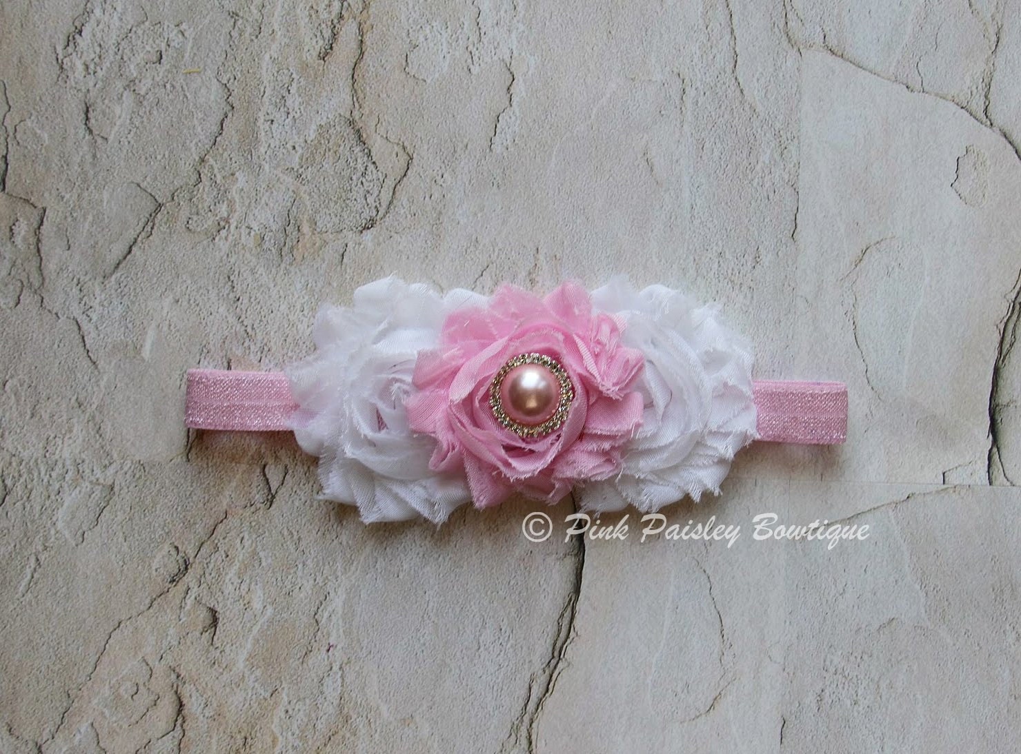 Baby Headband - Triple Shabby Headbands - Baby Bow Headband- Baby Hair Accessories - Vintage Inspired Baby Girl Headband - headband baby