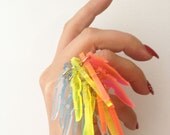 Set of 3 Neon Stacking Feather Knife Rings