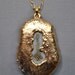 Hand Dipped Gold Quartz Stalacatite Long Gemstone Pendant Necklace