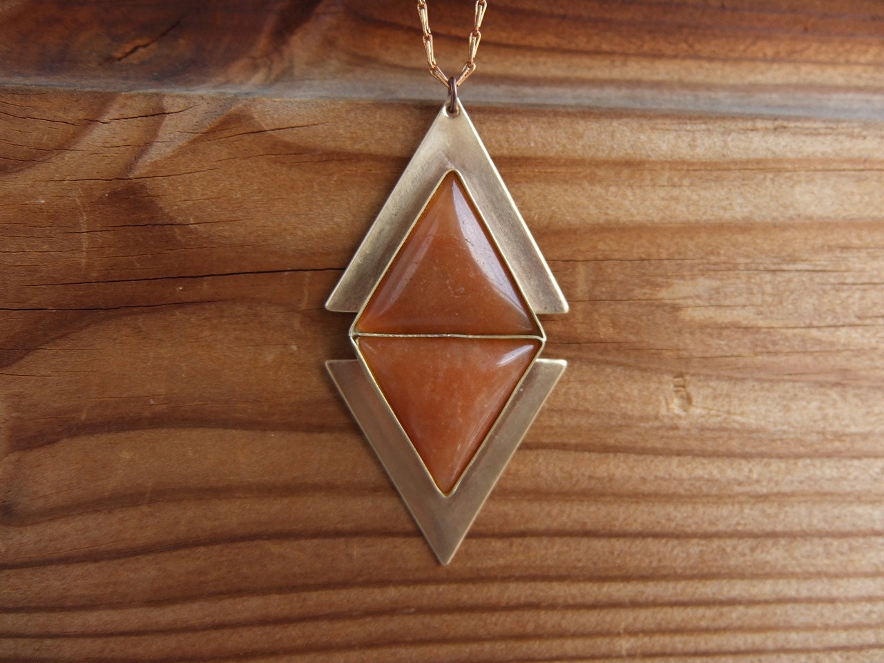 Red Aventurine Triangle Necklace