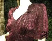 Me Purple passion. Lame Vintage Sweetheart neckline shimmer sparkle Dress large to xlarge plus size