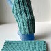 Teal Blue Silk Fingerless Gloves, Ribbed, robins egg blue