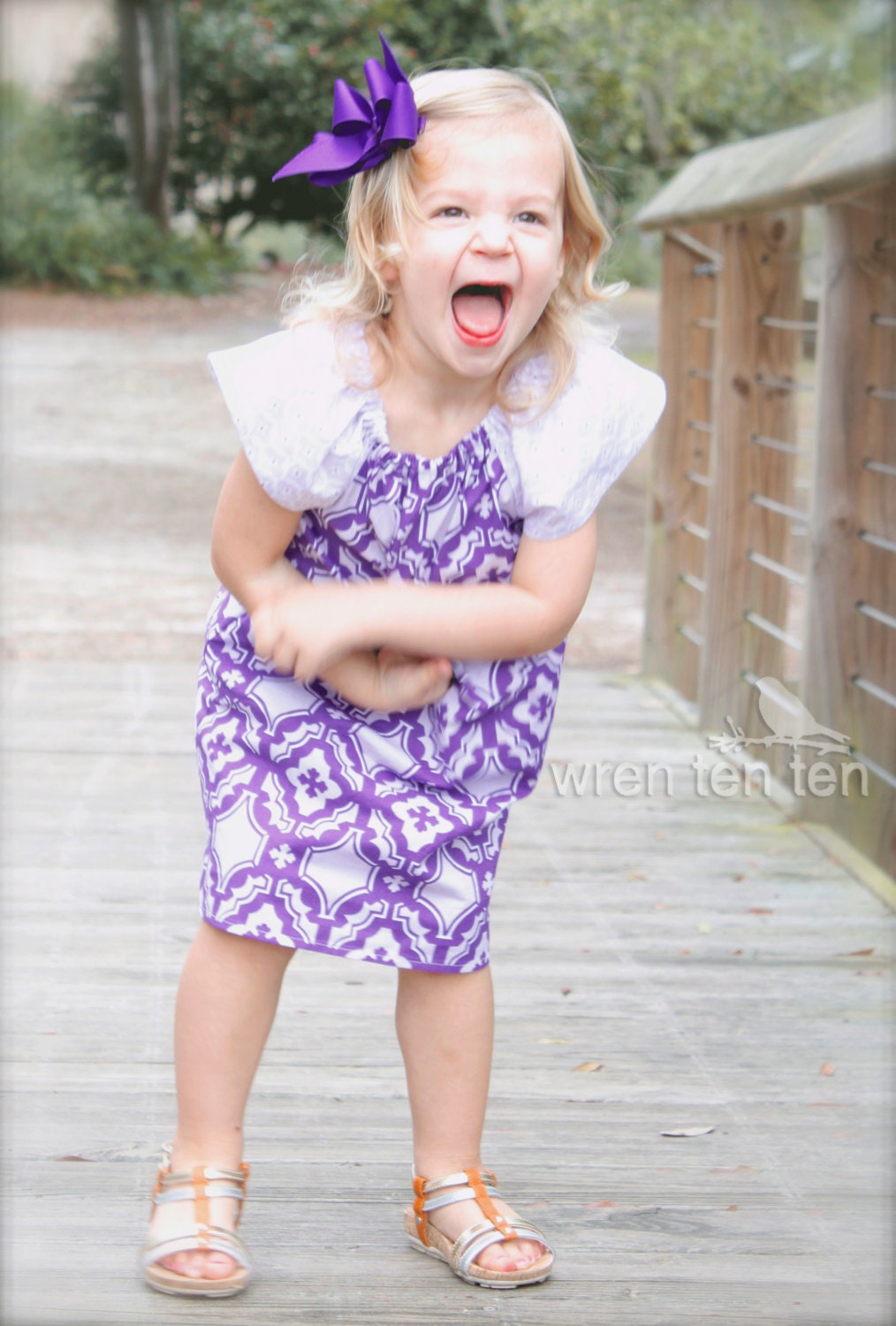 SALE -- LAVENDER and PURPLE geometric flutter sleeve dress - baby girl toddler sizes 6-12mo,12mo,18mo,2,3,4,5,6
