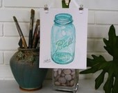 BLUE MASON - Original Watercolor Painting by Jamie Dauch a Michigan artist