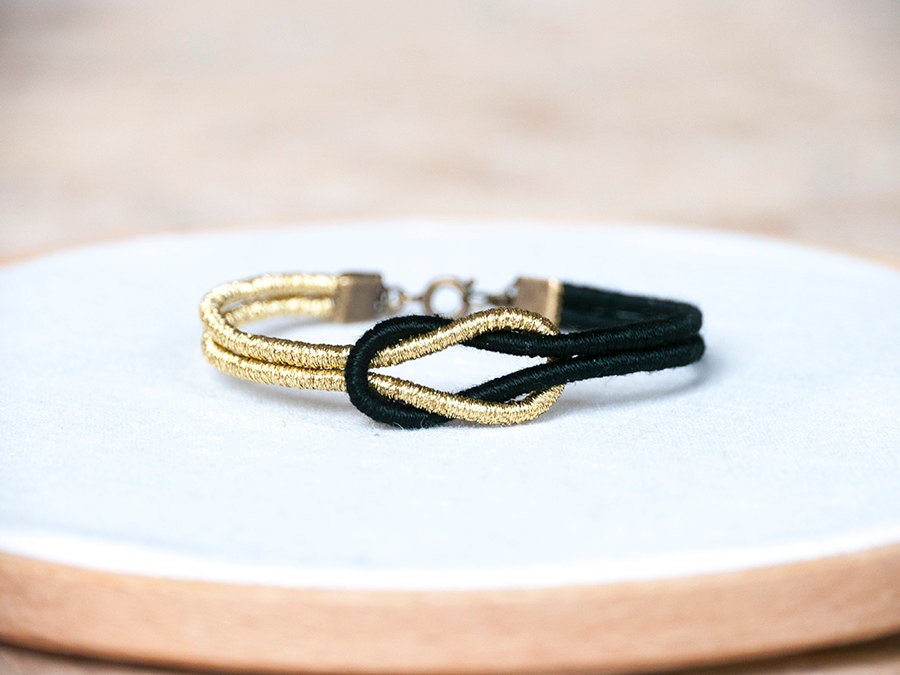 Thin Knot Bracelet Custom Color thread wrapped