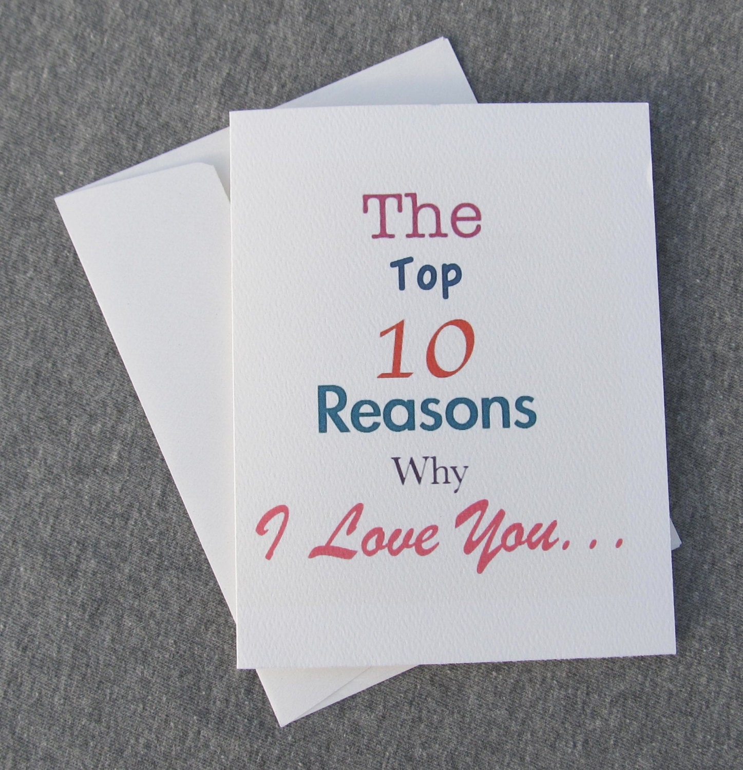 CUSTOM Top 10 Reasons Why I Love You - we print YOUR reasons - Birthday, Anniversary, Mothers, Fathers Day Card for Him, Her, Teens, Kids