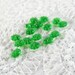 Vintage Emerald Green Glass Flower Beads, Translucent, Flat, (16) 6mm- Jewelry Making Supplies, Craft Destash, UPcycle REcycle REpurpose