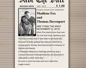 Save the date card - news paper theme - PRINTABLE