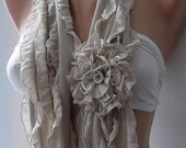 Super elegant scarf Chiffon scarf - beige---Mothers Day Gift