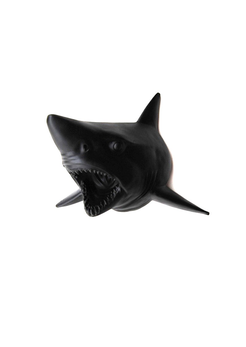 The Vladimir - Black Resin Shark Head- Shark Resin Black Faux Taxidermy- Chic & Trendy