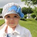 The Original- Girls Detroit Lions Crochet Newsboy Hat with Lions Patch and bow / NFL Baby / Football Baby / Item 300