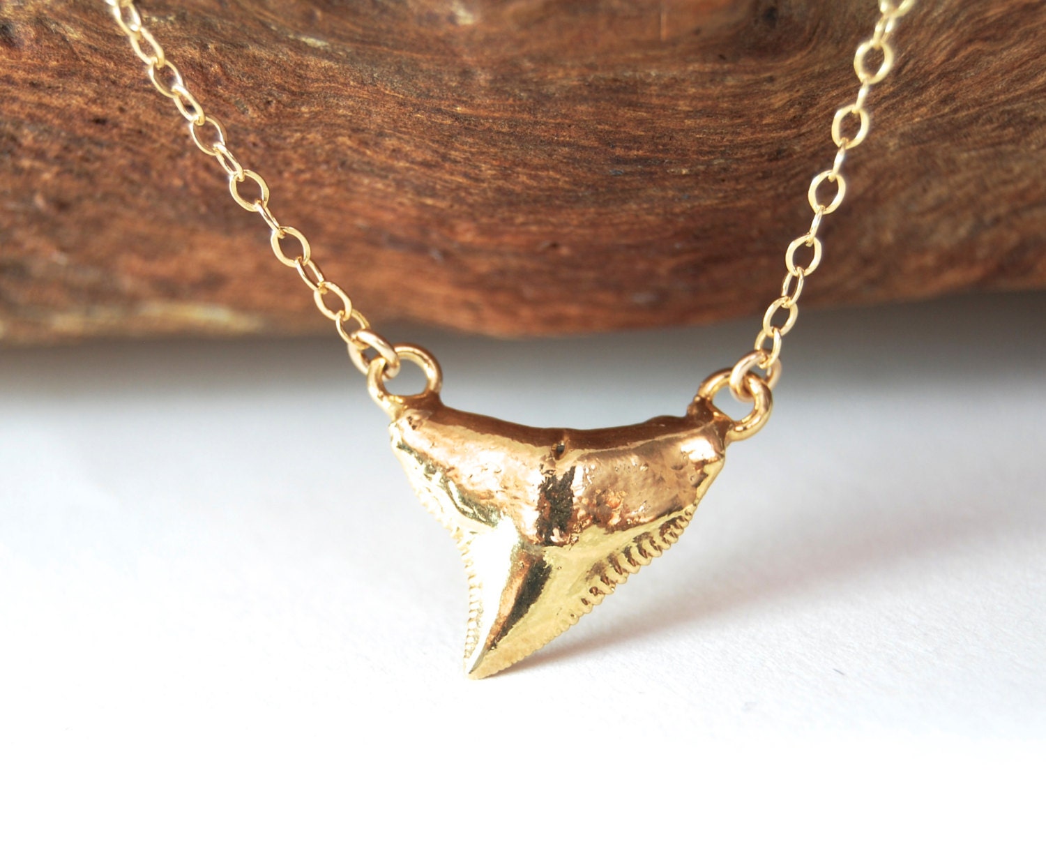 Niho Mano necklace - small gold shark tooth necklace, gold triangle necklace, shark pendant necklace, hawaii jewelry, summer jewelry