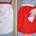 SALE. Red Half Aprons with Heart-shaped Pocket and Polka Dots. Sample Sale.