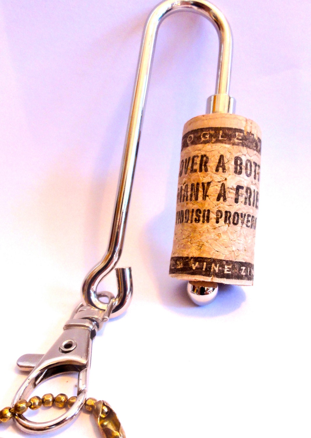 Key Finder - Key Chain - Wine Cork Key Finder - Wine Key Chain - Key Purse Hook - Wine Quote - For Mom