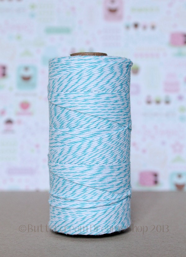 Bakers Twine - Light Blue - 5 Yards - 4 Ply Blue Cotton Bakers Twine for Scrapbooking Giftwrapping Cardmaking Il_570xn