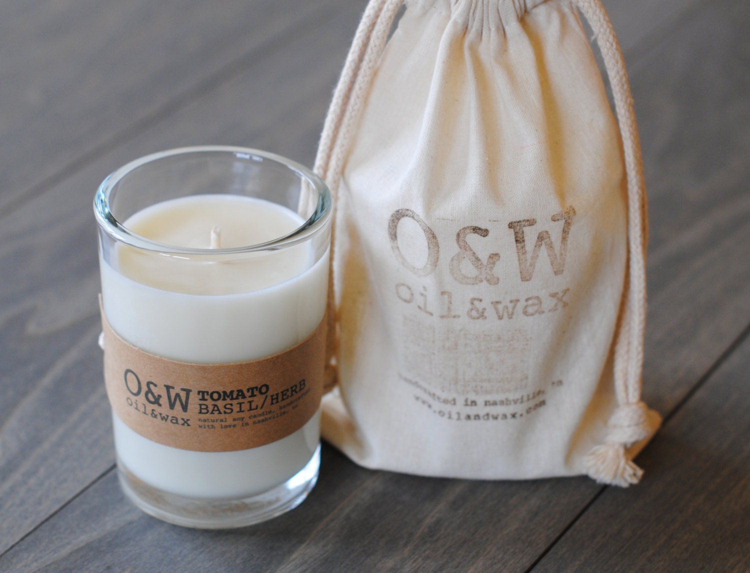 SALE: Tomato Basil & Herb, Natural Soy Candle in Glass Tumbler, eco-friendly