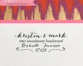 Custom Self-Inking Return Address Rubber Stamp Personalized Calligraphy Modern
