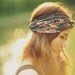 Black Rhododendrons - Hippie Turban Twist Headband// Floral Pink Violet Dark Plum lace// Inspired in Spring collection